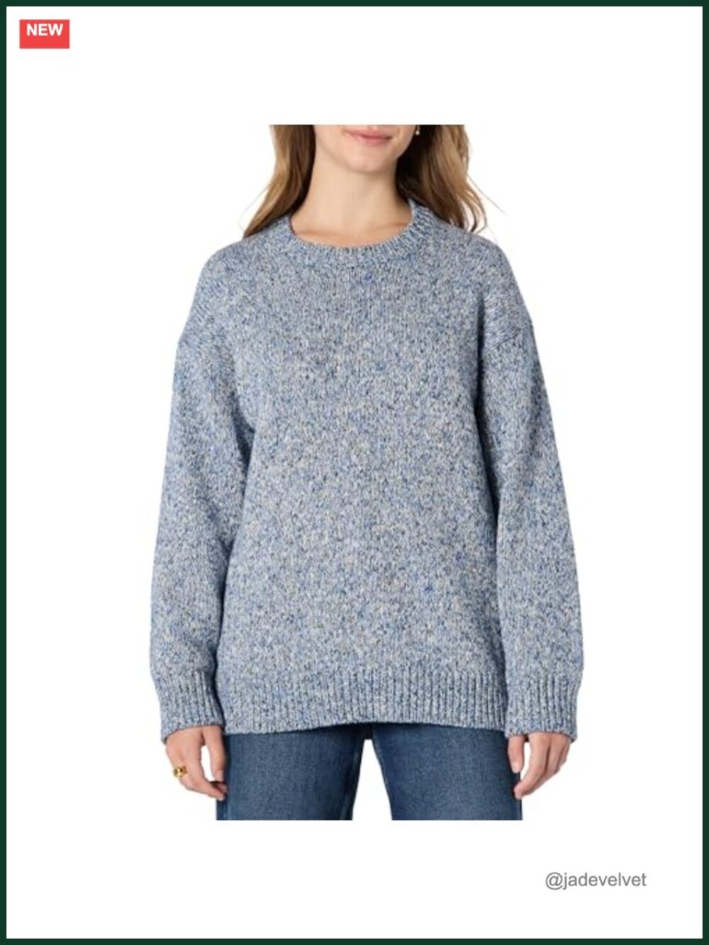 Oversized Fit Heavyweight Cotton Blend Crewneck Sweater Ribbed